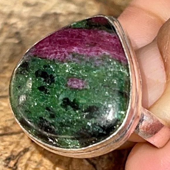 Anyolite Ruby Zoisite Ring Size 7 1/2 - Picture 6 of 14